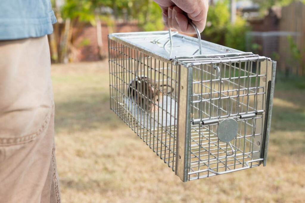 rat transporté dans une cage