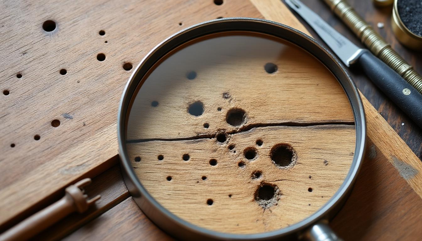 Comment repérer des trous de vrillettes dans les meubles anciens ? 2 découvrez comment identifier facilement les trous de vrillettes dans vos meubles anciens pour protéger et préserver leur intégrité.